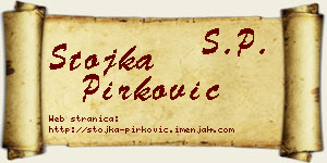 Stojka Pirković vizit kartica